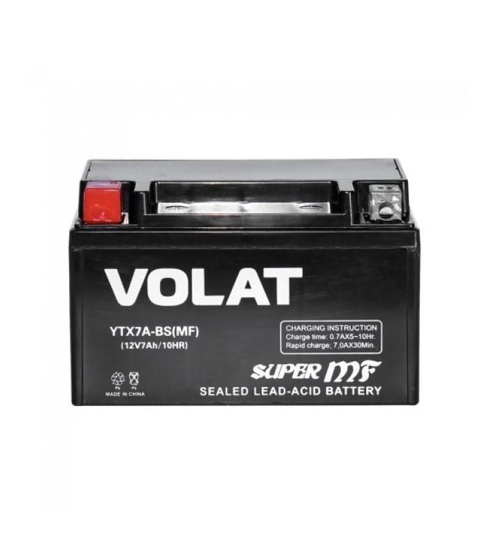 Аккумулятор Volat (7 Ah) 105 A, 12 V Прямая, L+ YTX7A-BS YTX7A-BS(MF)