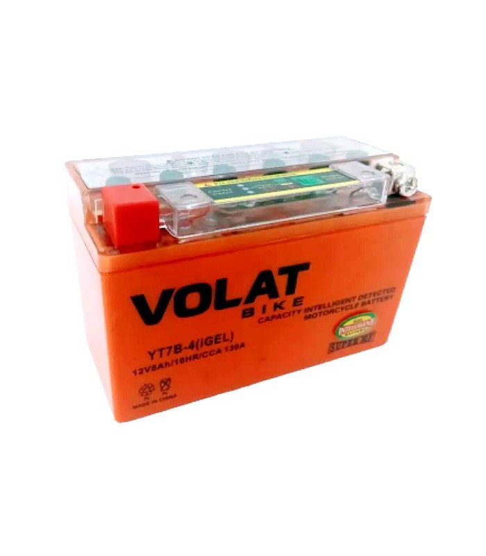 Аккумулятор Volat (8 Ah) 130 A, 12 V Прямая, L+ YT7B-4 YT7B-4 (iGEL)