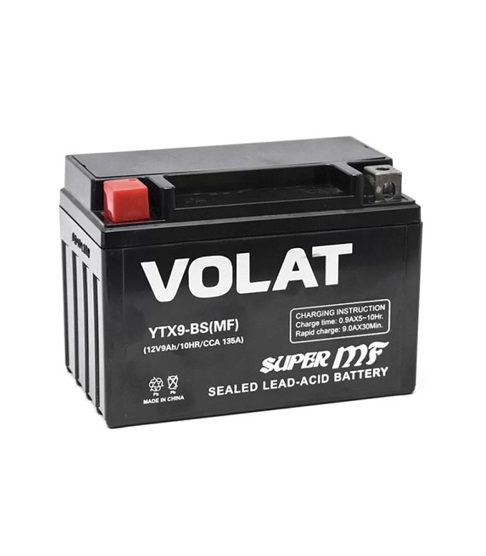 Аккумулятор Volat (9 Ah) 135 A, 12 V Прямая, L+ YTX9-BS YTX9-BS(MF)