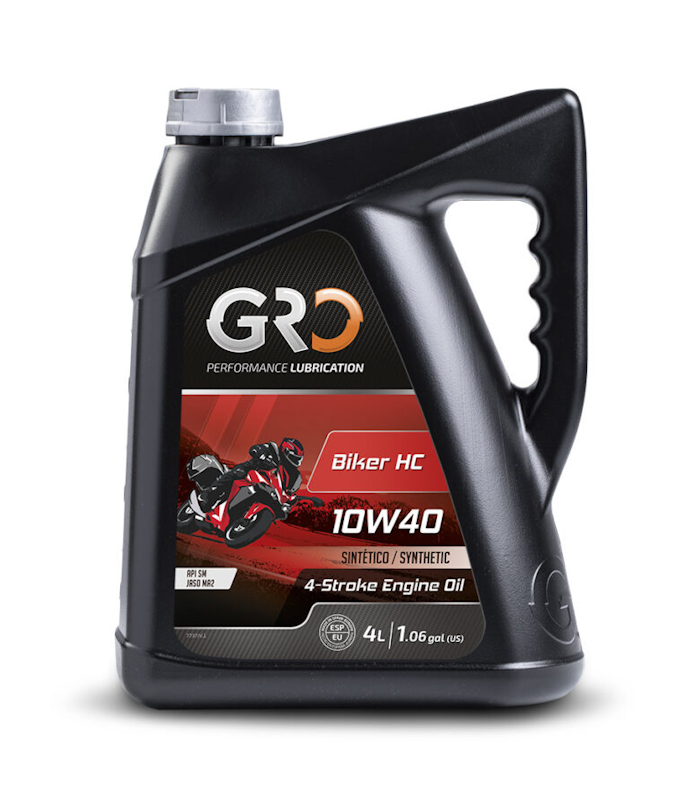 Масло моторное синтетическое GRO Biker HC 10W40 4T, 4 литра