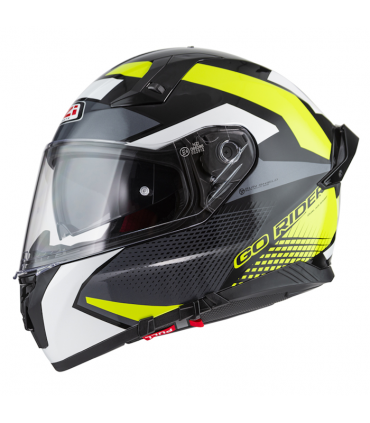 Шлем NZI Go Rider Stream Duo Quadri чёрно-серо-жёлтый