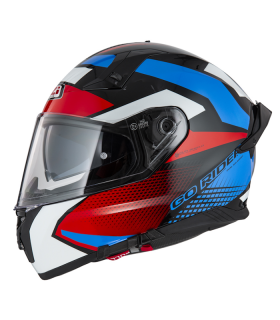 Шлем NZI Go Rider Stream Duo Quadri чёрно-красно-синий