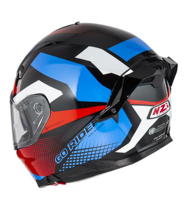 Шлем NZI Go Rider Stream Duo Quadri чёрно-красно-синий