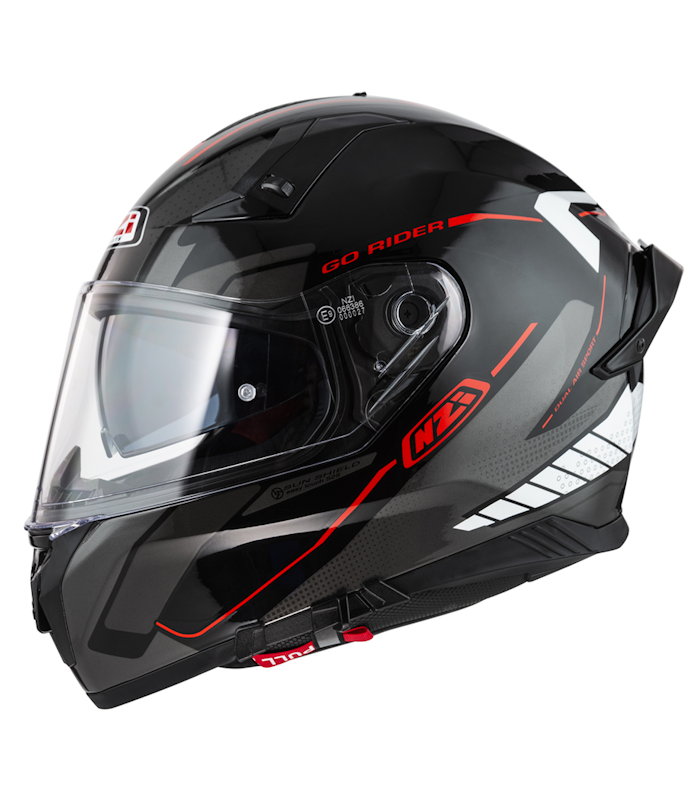 Шлем NZI Go Rider Stream Duo Motion антрацитово-чёрно-белый