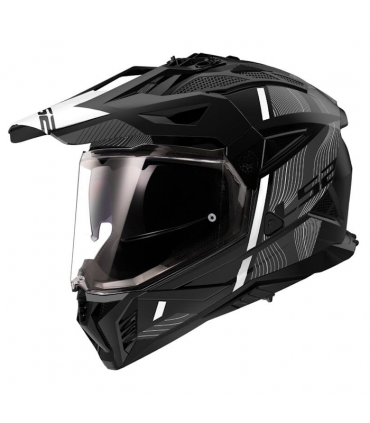Шлем LS2 MX702 Pioneer II Bill Matt Black White