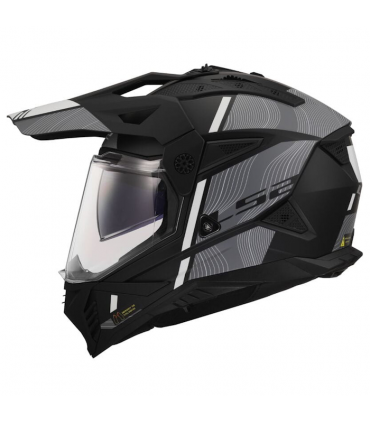 Шлем LS2 MX702 Pioneer II Bill Matt Black White